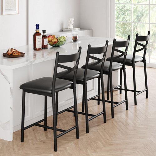 Set leather bar stools - 2/4,