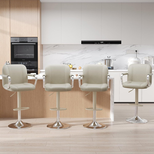 Set beige counter chairs - of,