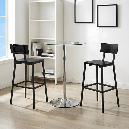 2pcs black bar stools - 2pcs,