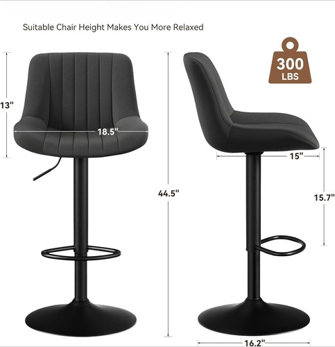 Adjustable swivel bar stools - bar, &