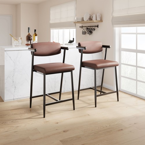 Bar stools set 2 brown - bar,