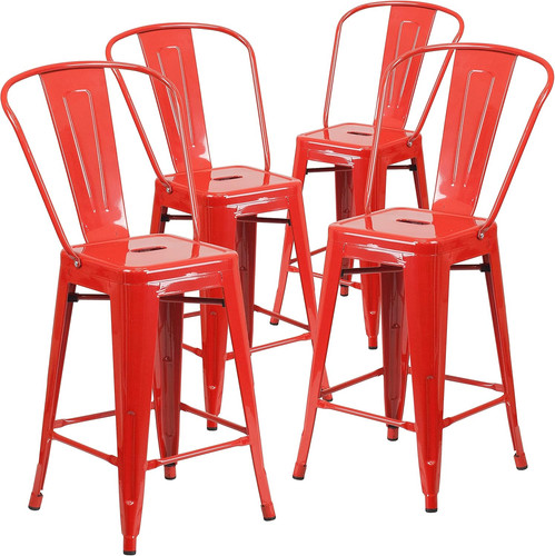Stylish red metal counter - stylish,