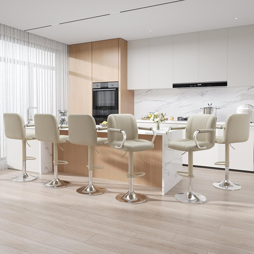 Set beige counter chairs - counter,