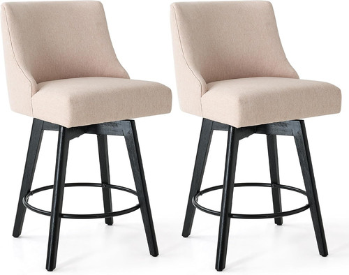 Beige swivel bar stools - swivel, set