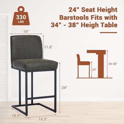 Leather bar stool - 1,