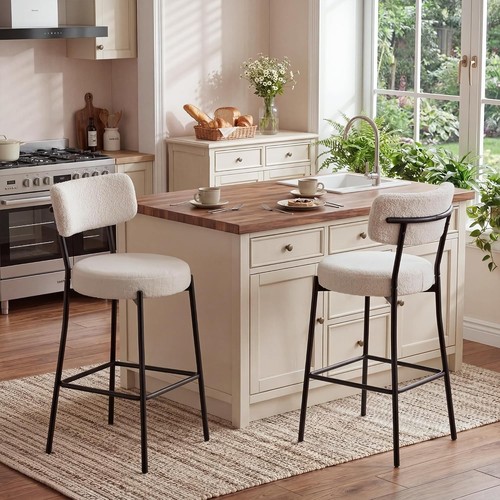 Bar stools set white - set, 26"